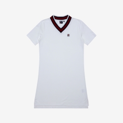 Fila White Line V Neck - Naisten Mekot - Valkoinen | FI-19955